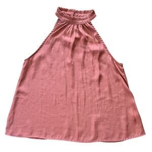 HayParker Boutique Peach Satin Sleeveless Halter Top Small